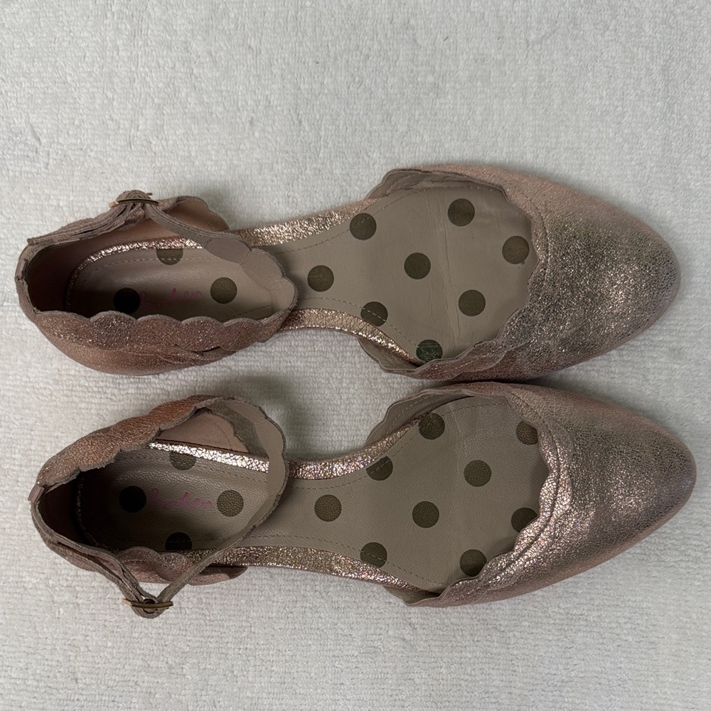 Boden Metallic Rose Gold Suede Elsie Ballet Flats Size 9.5 - Picture 2 of 13